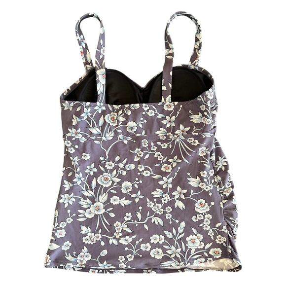 Motherhood Maternity Purple/Blue Floral 2 Piece Tankini Swimsuit - Medium - Picture 3 of 8